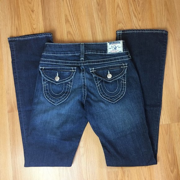 True Religion Dark Wash Hi-Rise Boot Cut Jeans Size 29 - Picture 3 of 8
